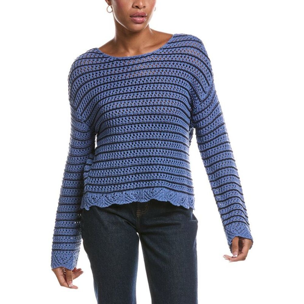 Rd Style Womens Nessa Long Sleeve Boatneck Pullover, Blue